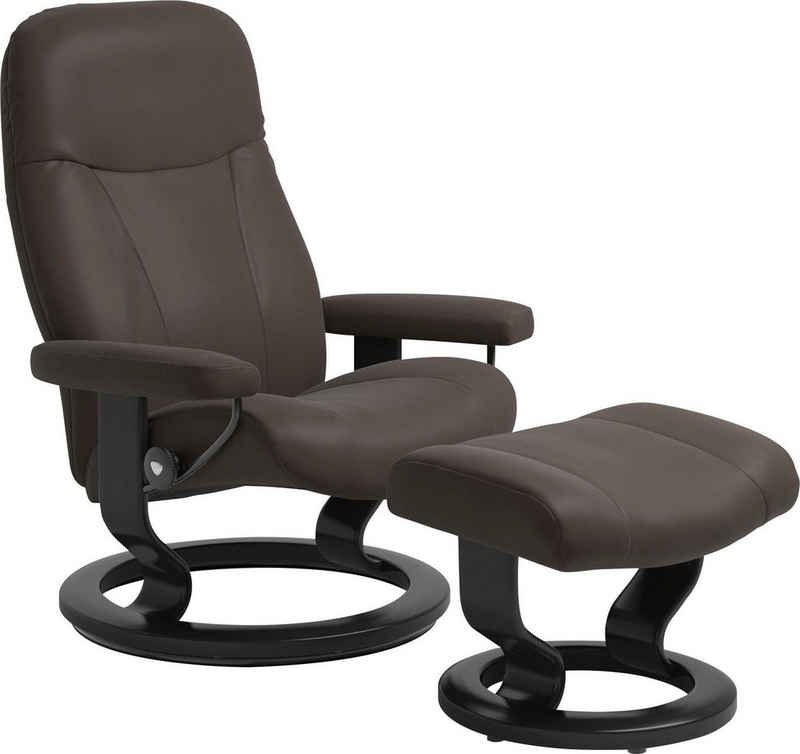 Stressless® Relaxsessel Garda (Set, Relaxsessel mit Hocker), mit Hocker, mit Classic Base, Größe M, Gestell Schwarz