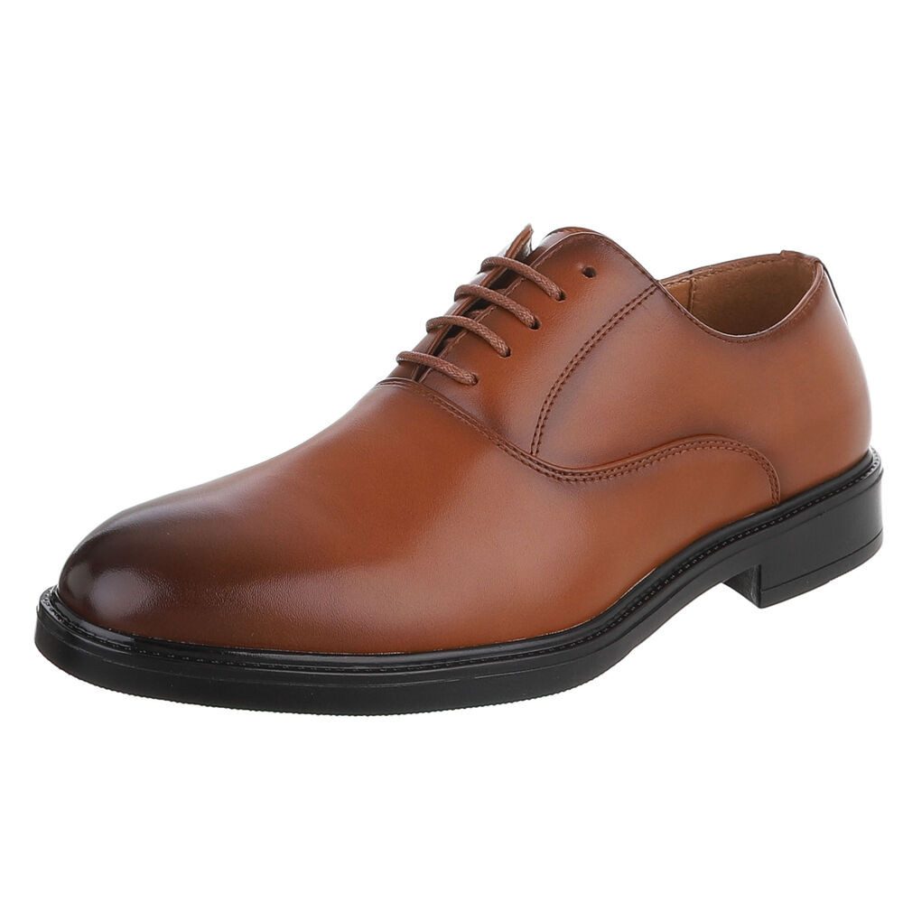 Coolwalk Herren Derby-Schnürschuh elegant für Business & Alltag Schnürschuh (91977225) Blockabsatz Business-Schuhe in Camel