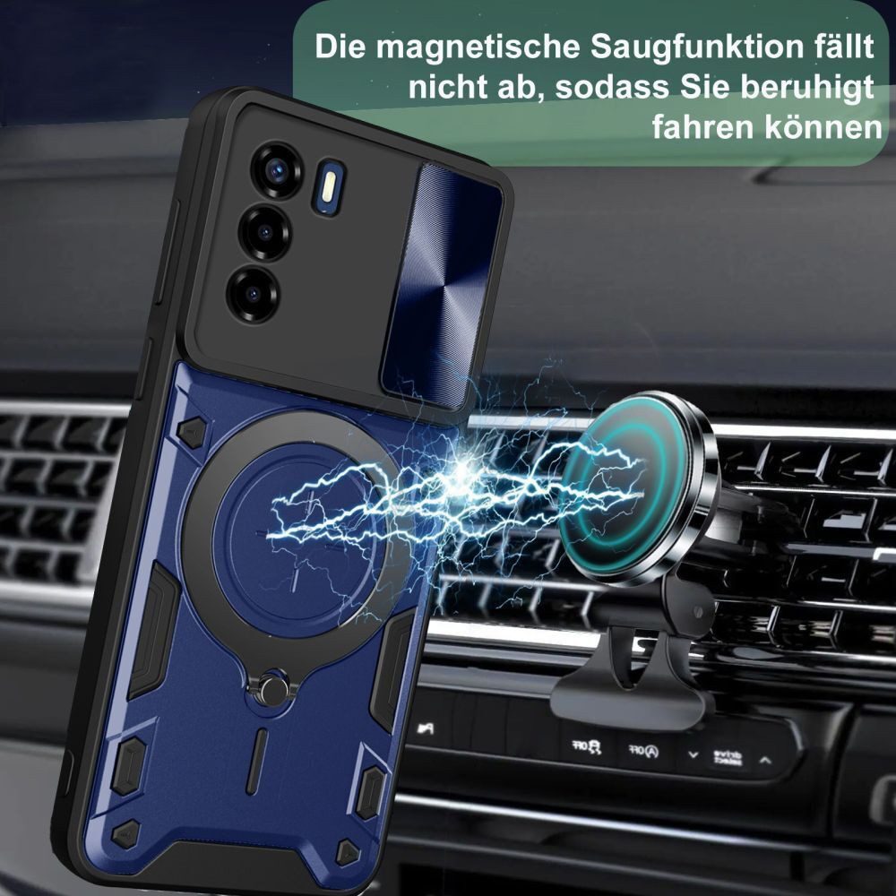betterfon Handyhülle für ZTE Blade Hülle mit Slide Kameraschutz Ringhalter, Outdoorhülle mit Smartstand und Silikonkern