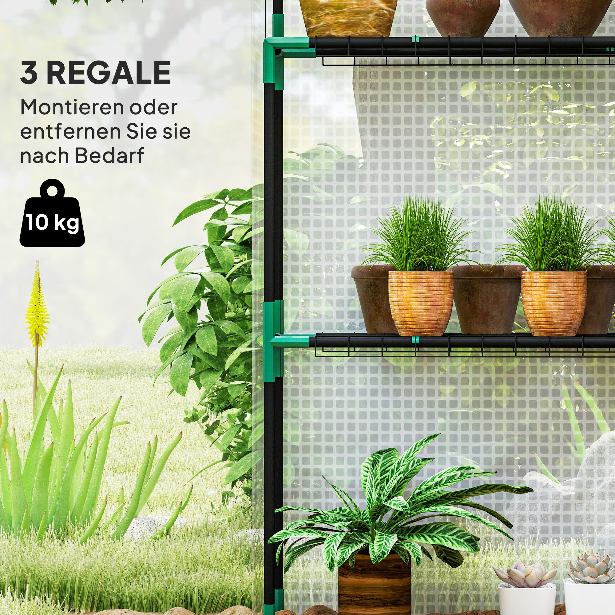 Outsunny Foliengewächshaus mit Rolltür...