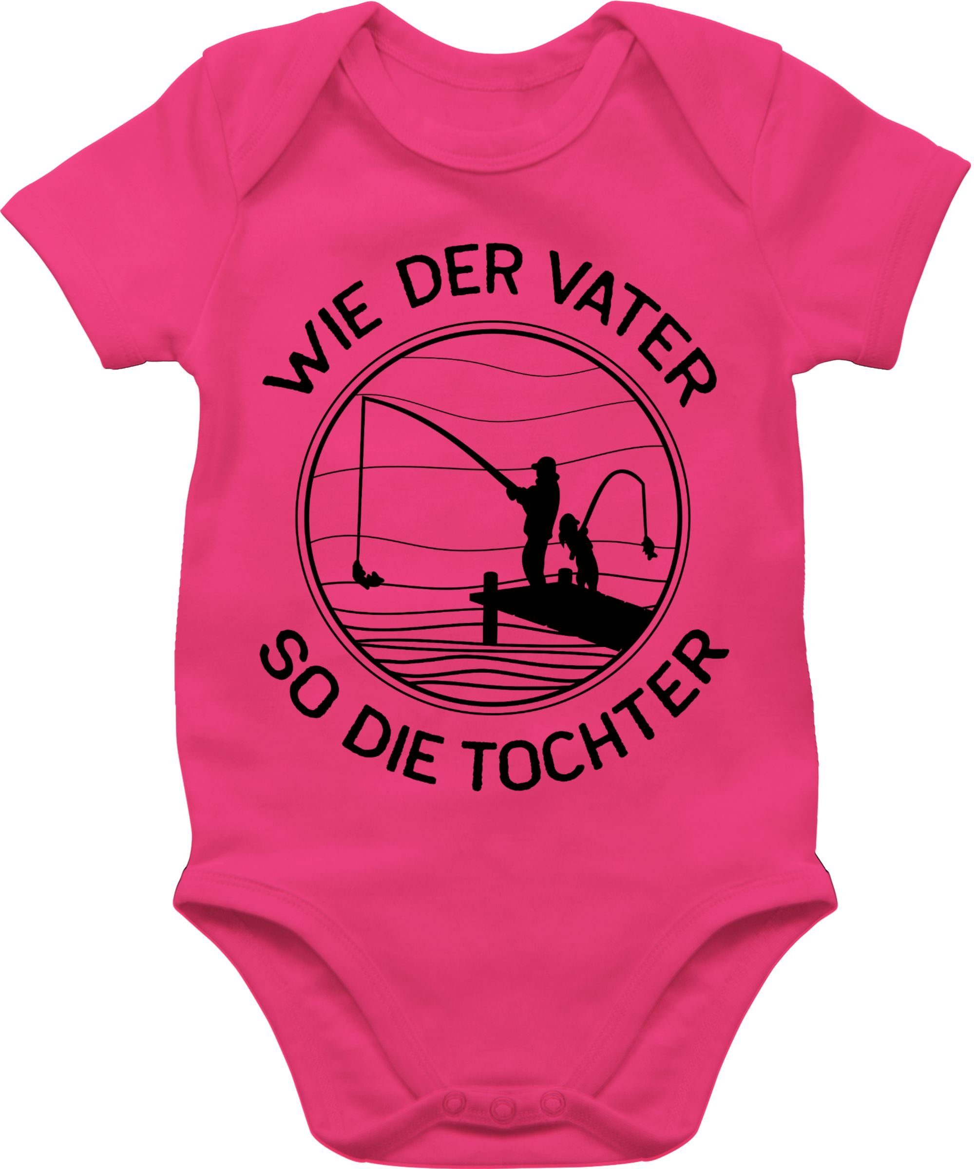 Shirtracer Shirtbody Wie der Vater so die Tochter angeln - Fishing Angler Geschenk Vatertag Baby 2 Fuchsia