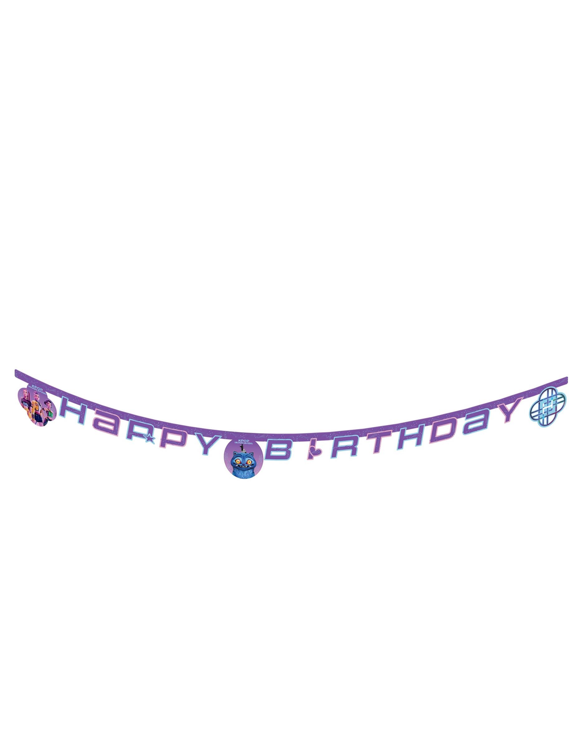 Procos Kostüm Girlande Happy Birthday Kpop Demon Hunter Demon Slayer lila