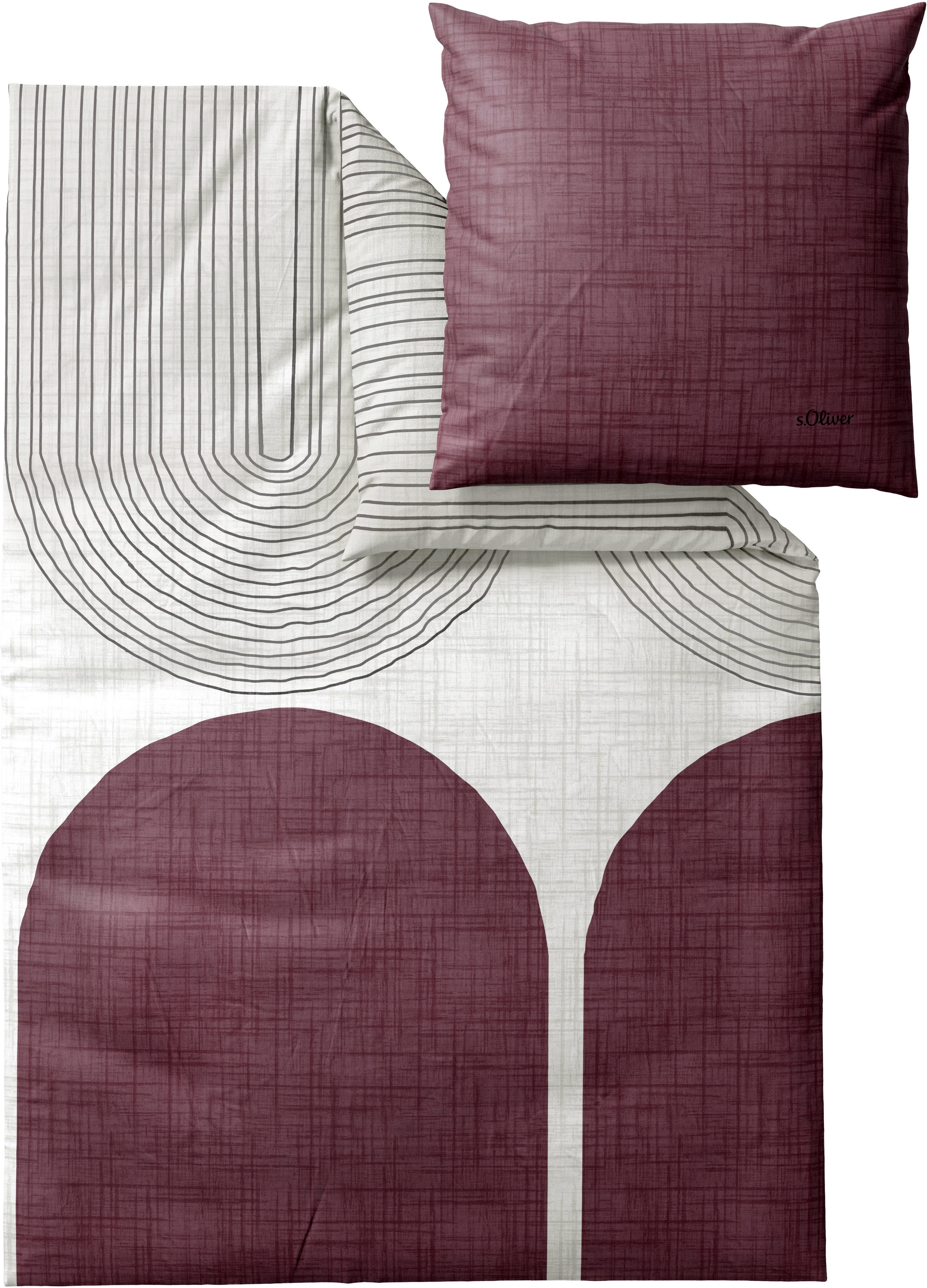 s.Oliver Bettwäsche Satinbettwäsche s.Oliver, Mako-Satin, 2 teilig, mit modernem Design-Statement