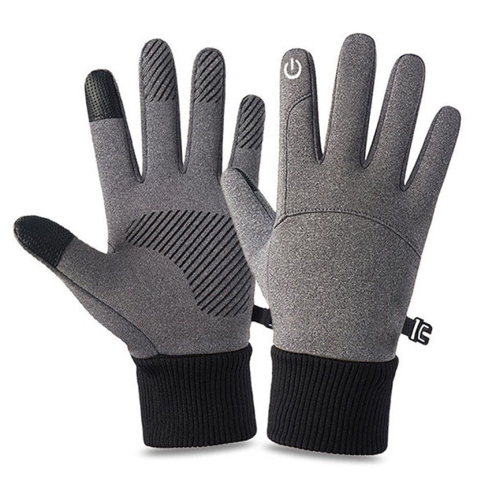 Blusmart Fahrradhandschuhe Winterhandschuhe Unisex grau Touchscreen Anti-Rutsch-Verdickung Premium