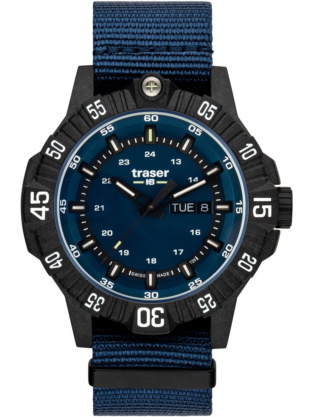 Traser Quarzuhr Traser H3 110724 P99 Q Tactical Blue Herrenuhr 46mm 20ATM Traser H3 110724 P99 Q Tactical Blue Herrenuhr 46mm 20ATM