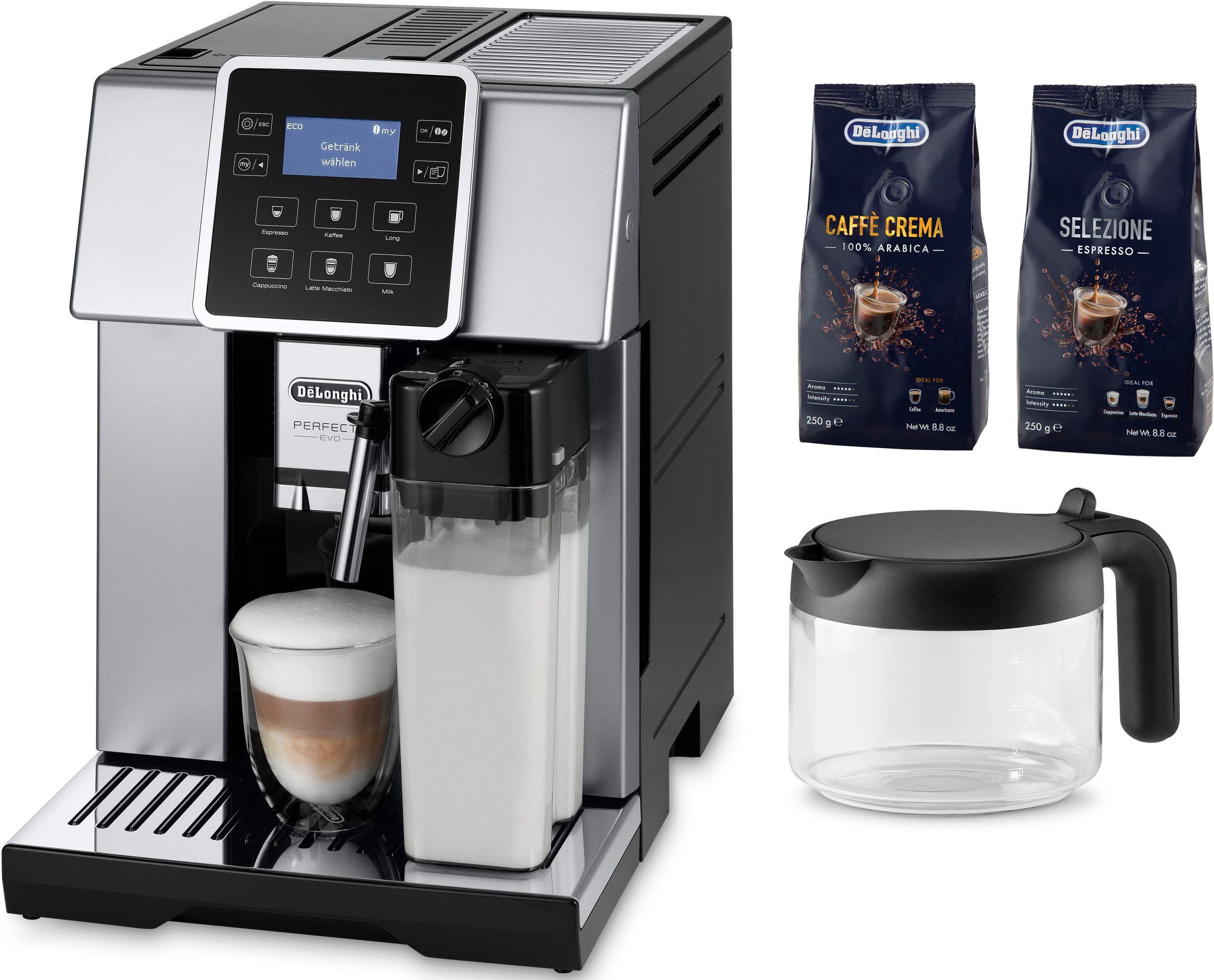 De'Longhi Kaffeevollautomat ESAM 428.80.SB PERFECTA EVO, inkl. Kaffeekanne  im Wert von UVP € 29,99 + Pflegeset UVP € 31,99