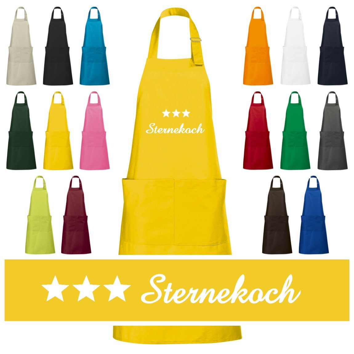 Schnoschi Kochschürze Hochwertige Küchenschürze mit drei günstig online kaufen