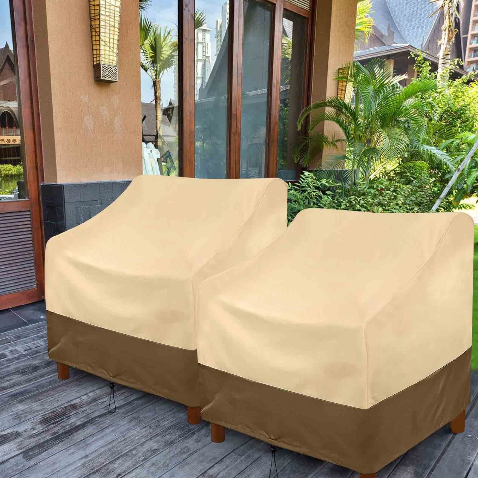 Sunicol Gartenmöbel-Schutzhülle Outdoor-Stuhl Abdeckung, wasserdicht, Anti Ultraviolet, Beige, für Terrasse Rasen Möbel deckt