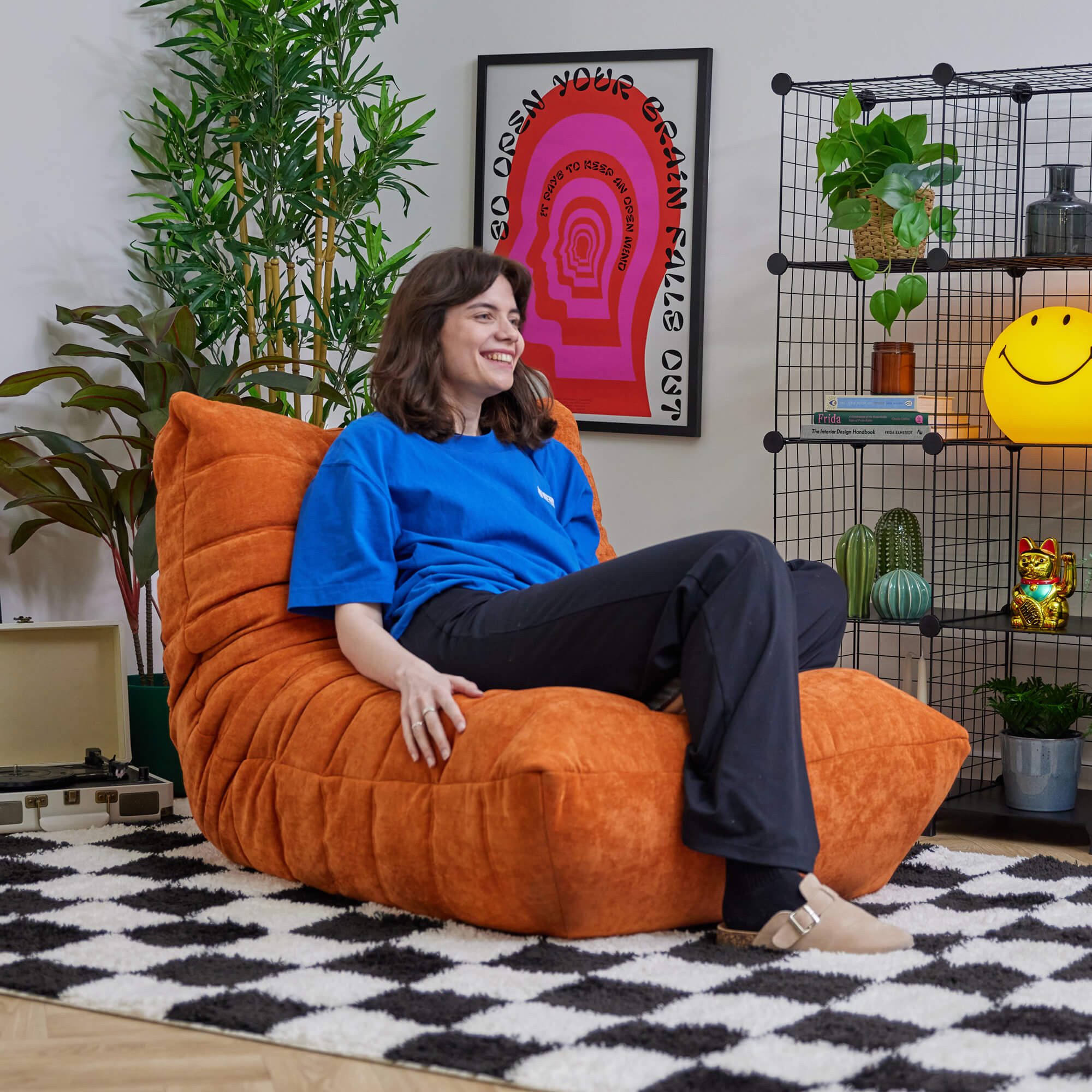 icon Sessel Schwammsofa Raupensitzsack Relaxsessel XXL aus Chenille "Enzo", Schaumstoff Füllung, für Wohnzimmer, für Schlafzimmer