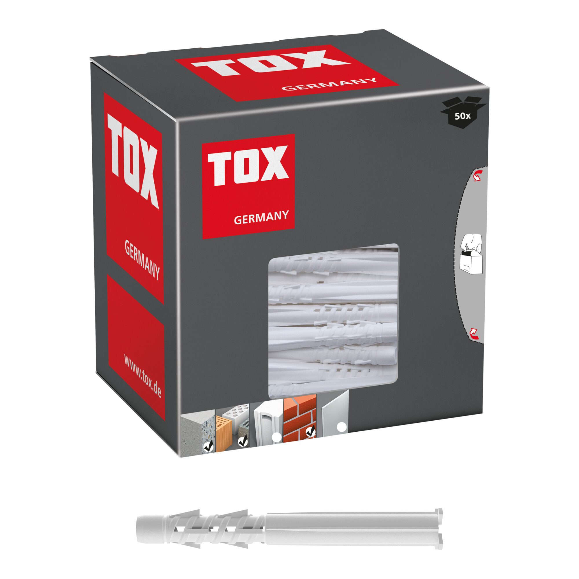 Tox Rahmendübel TOX Allzweck-Rahmendübel Tetrafix XL 6x65 mm 50 Stk