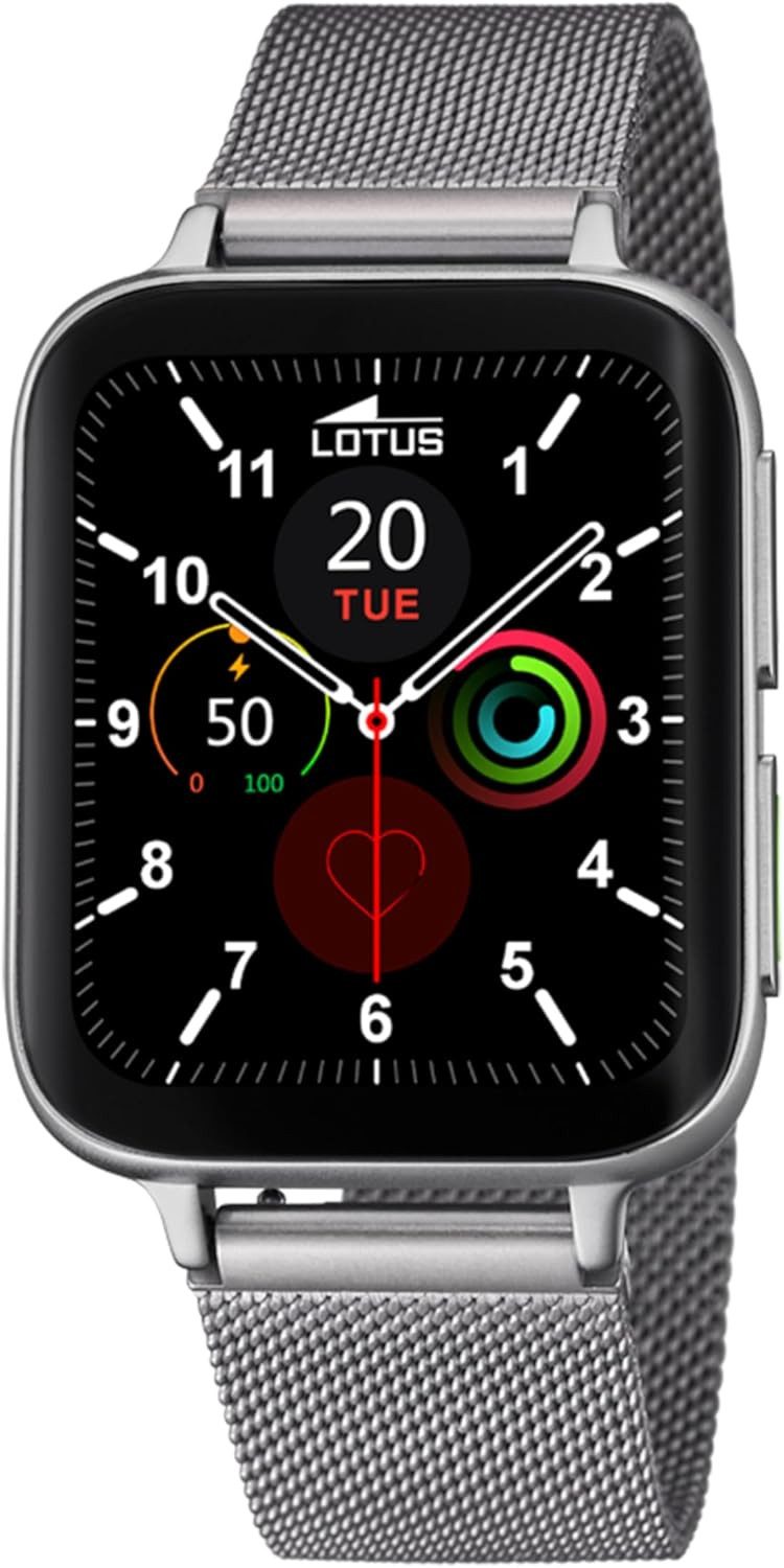 Lotus 50032/1 Smartwatch (2,8 cm, android ios), Elegante Herren Smartwatch mit Edelstahlarmband, Bluetooth