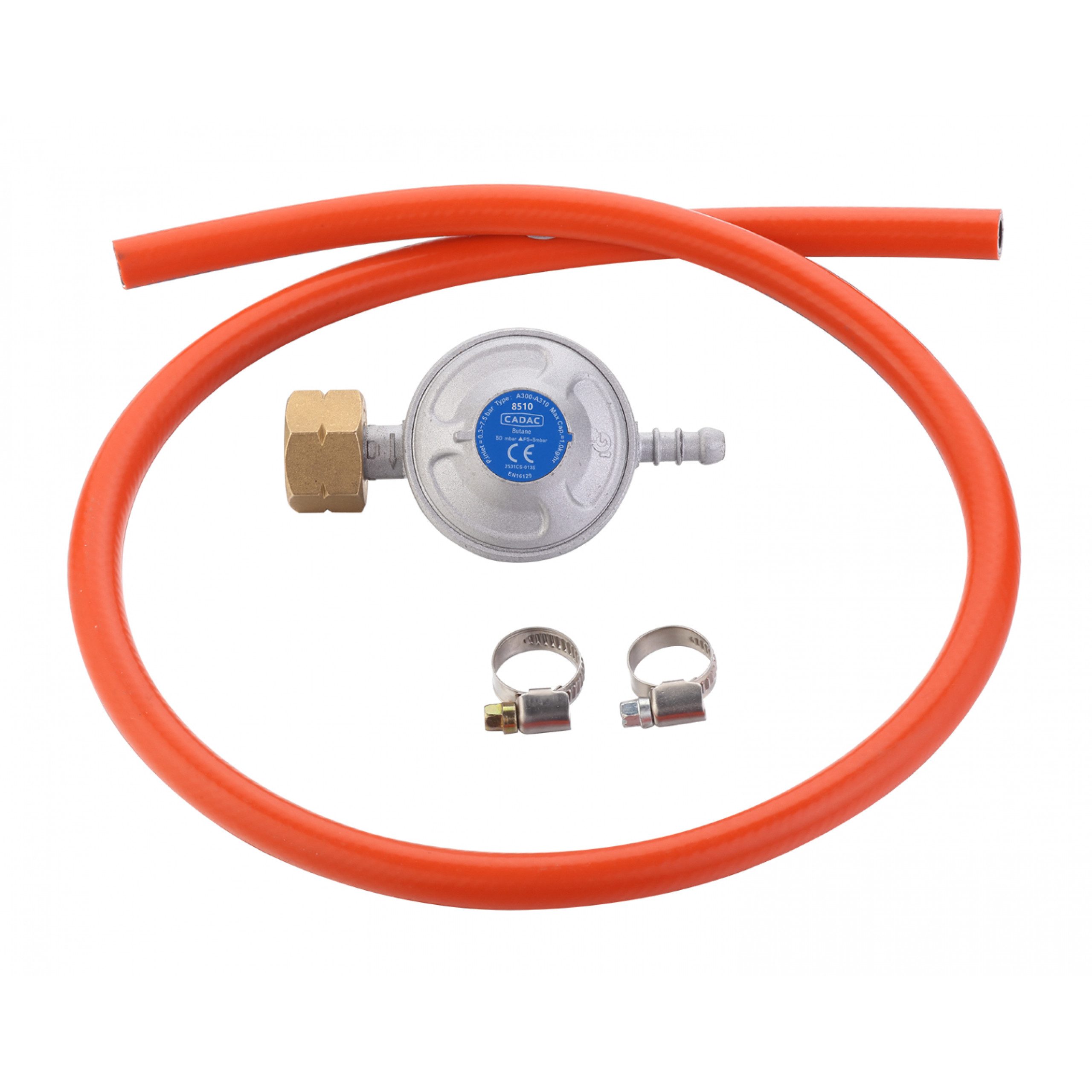 Camping-Gasgrill Cadac Gasdruckregler Universalregler 30mbar inkl. Schlauch 1/4'' BSP