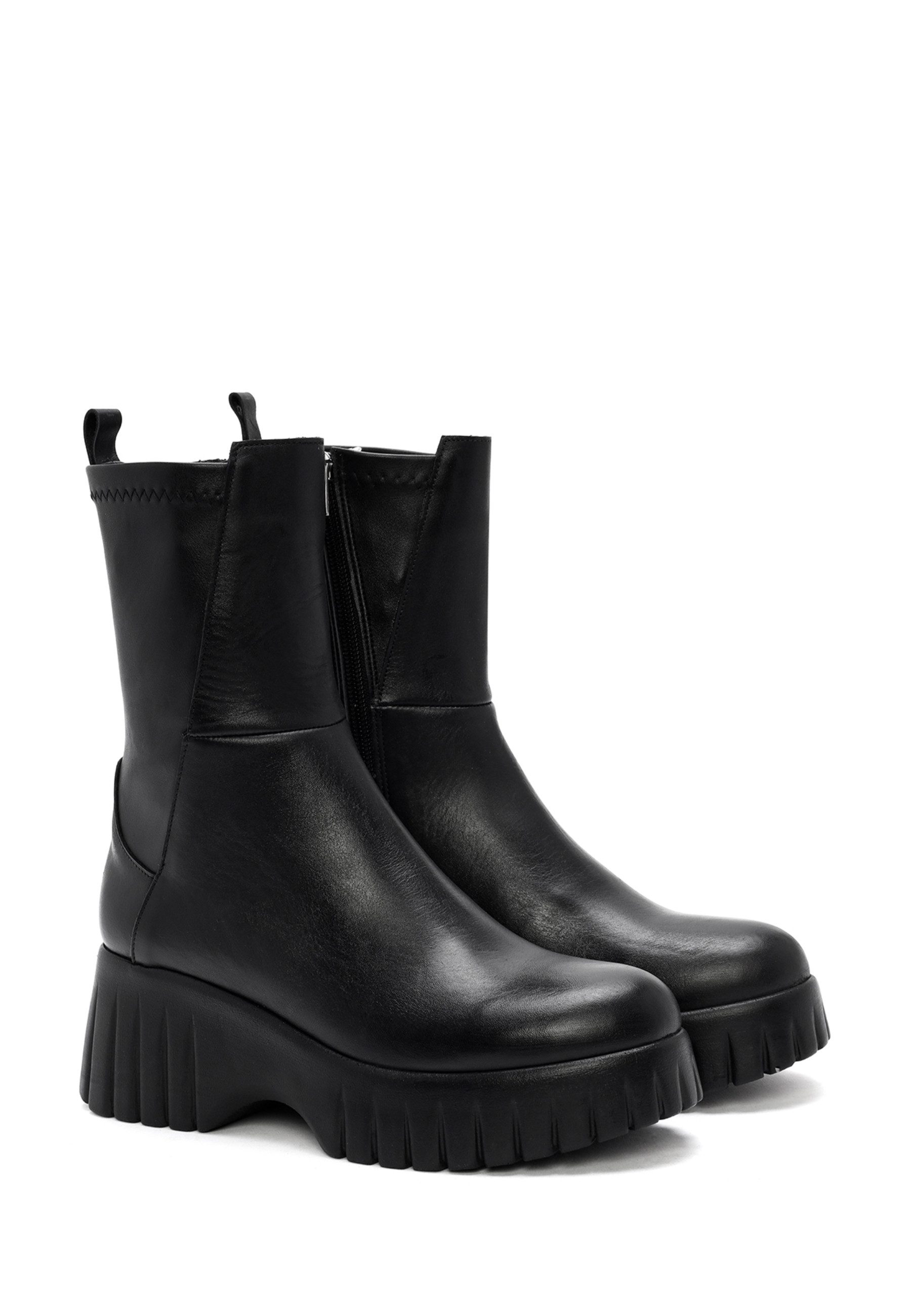 Derimod Stiefeletten aus Leder Ankleboots Reißverschluss, Textilfutter, EVA Sohle, Absatz 5 cm