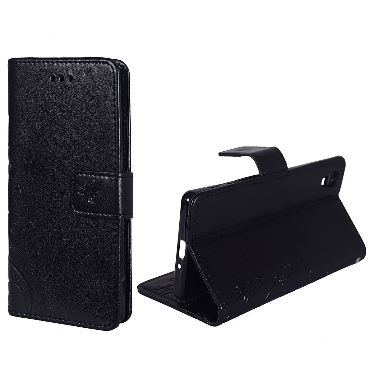 König Design Handyhülle Sony Xperia X, Sony Xperia X Handyhülle Bookcover Schwarz