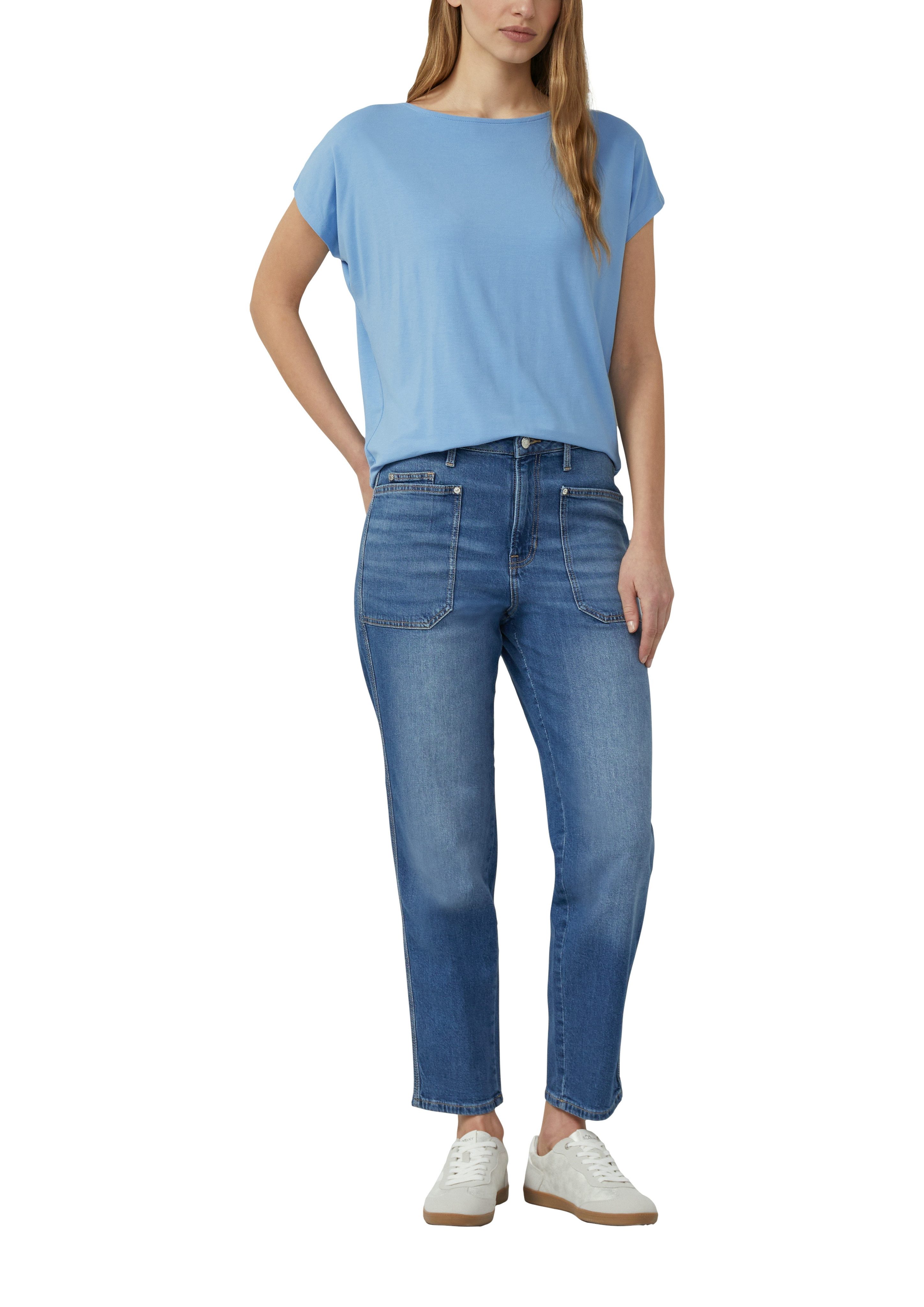 s.Oliver T-Shirt mit Markenlabel günstig online kaufen