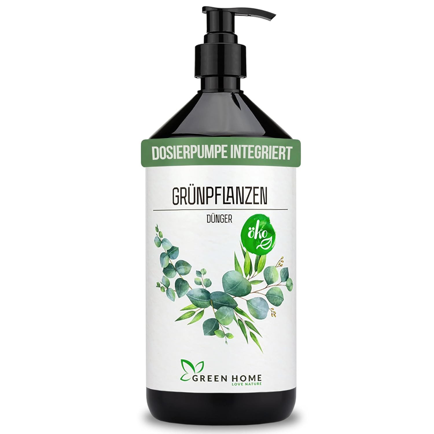 GREEN HOME LOVE NATURE Universaldünger Flüssigdünger NPK 7+3+5 für Grün-, Zimmer- & Kübelpflanzen, Grünpflanzen Universell, NPK 7+3+5, Spurennährstoffe, chelatiert, Dosierpumpe