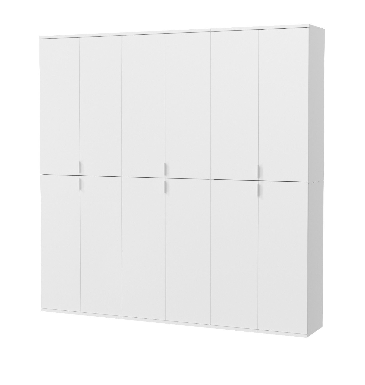 Inn.Furn Garderobenschrank SystemX (Stauraumschrank in weiß Hochglanz, 193 x 193 cm) variable Innenaufteilung