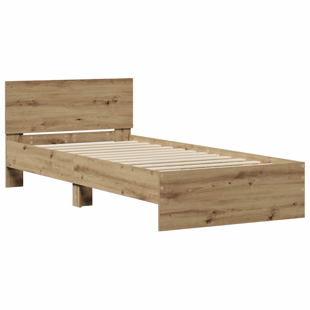 vidaXL Bett Bettgestell Eiche handwerklich 90 günstig online kaufen