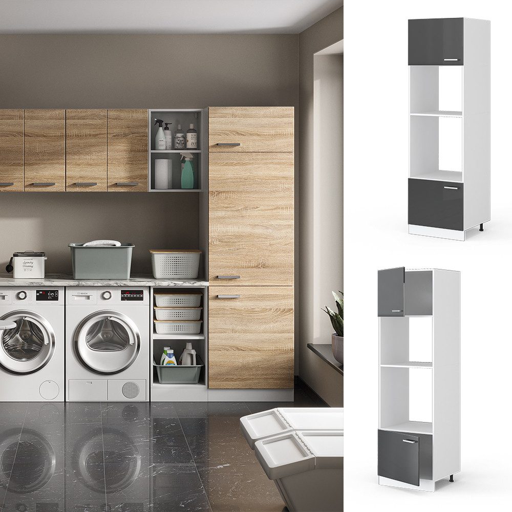 Vicco Schranksystem R-Line Anthrazit HG/Weiß 60cm günstig online kaufen