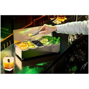 Royal Catering Aufbewahrungssystem Zutatenbehälter Edelstahl GN 1 4 Bar 5 Einsätze Zutatenbox Gastronomie