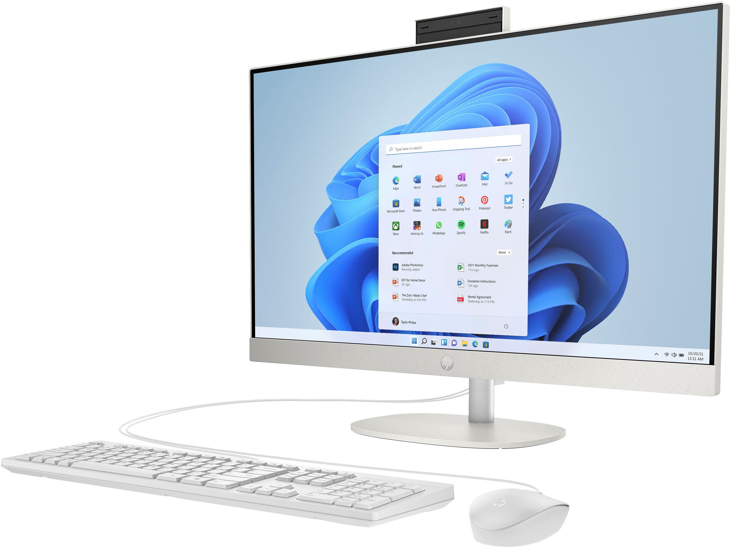 HP 27-cr0207ng All-in-One PC (27 Zoll, AMD Ryzen 3 7320U, Radeon 610M, 8 GB RAM, 512 GB SSD, Luftkühlung)
