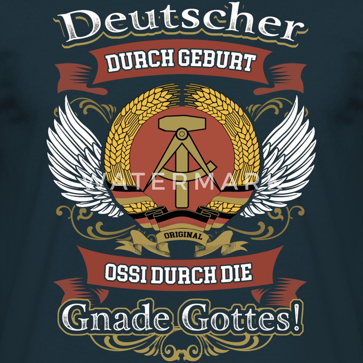 Spreadshirt T-Shirt Deutscher Durch Geburt Ossi Durch Männer T-Shirt (1-tlg)