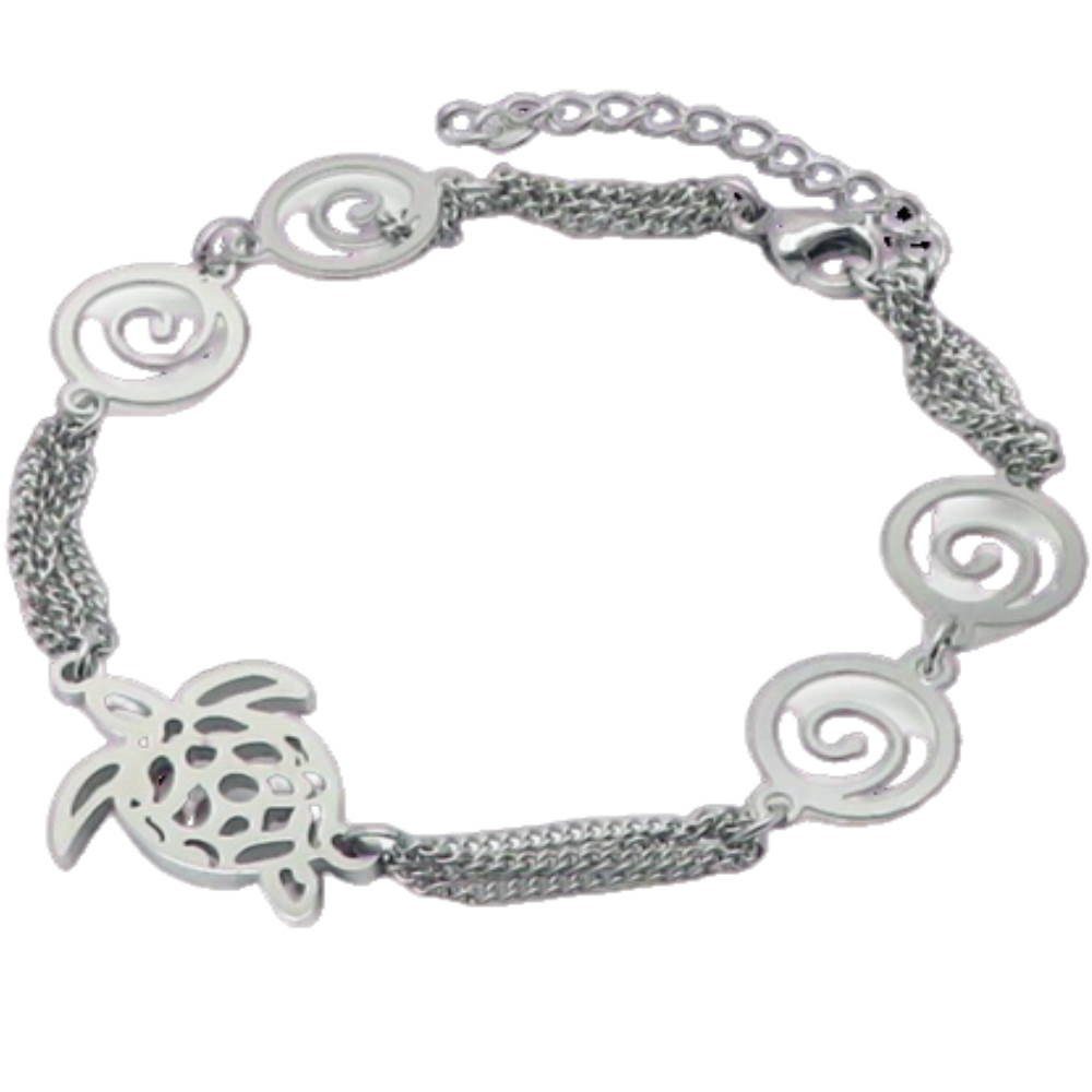 BUNGSA Armband Bettelarmband Schildkröte Silber aus Edelstahl Damen (1 Armband, 1-tlg), Bracelet Armschmuck