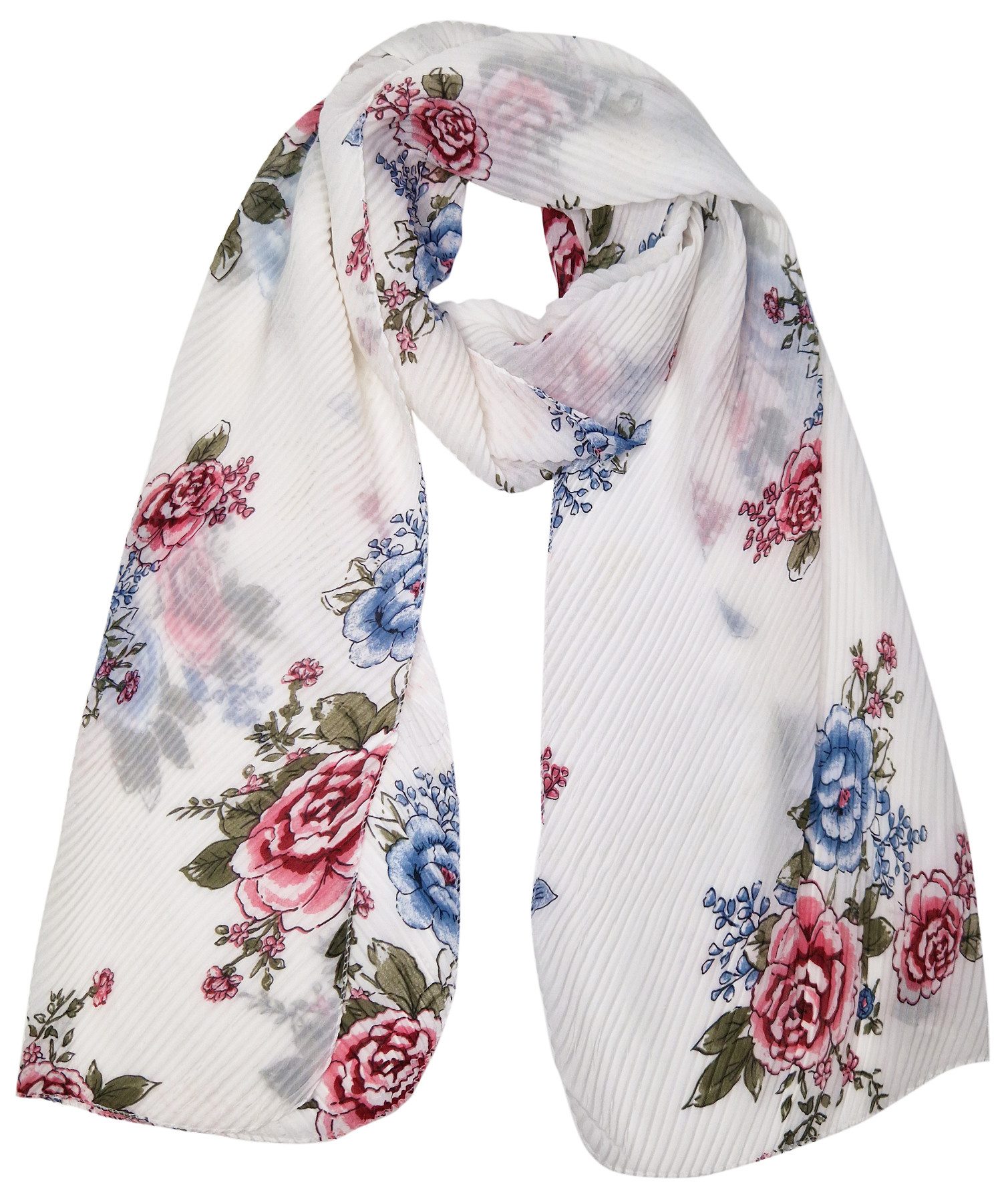 dy_mode Halstuch Damen Schal Blumenmuster Leichtes Halstuch Frühlingsschal, Crinkle-Optik, Blumenmuster