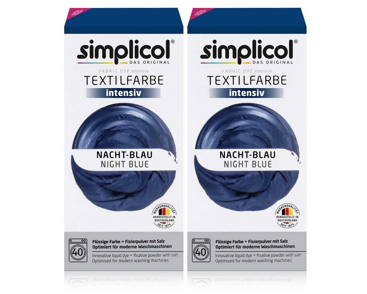 simplicol Textilfarbe Simplicol Textilfarbe intensiv Nacht-Blau - Einfaches Färben (2er Pack