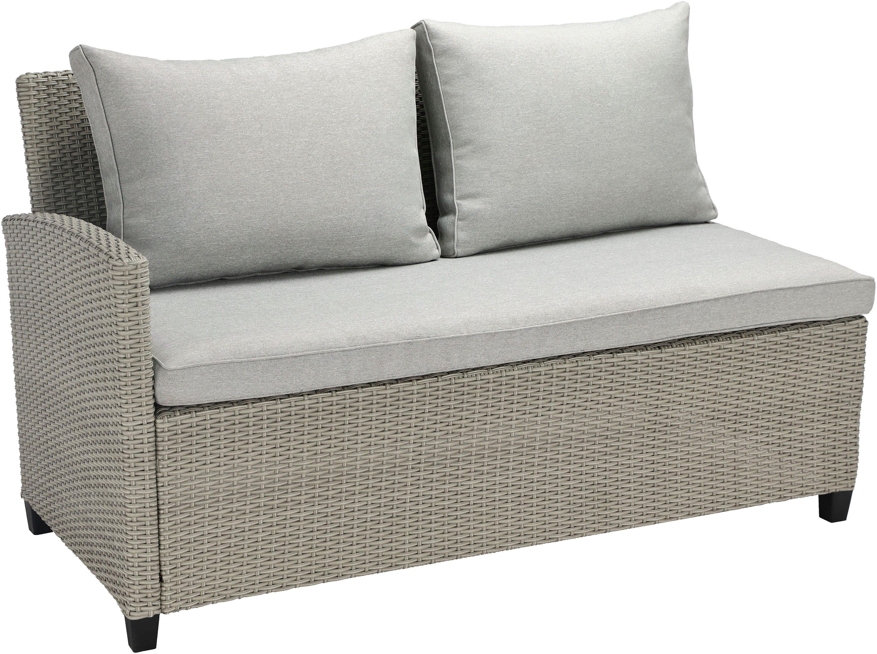 KONIFERA Gartenlounge-Set Keros Premium XL, (Set, 20-tlg., 2x 2er Sofa, 1x Ecke, 1x Sessel, 2x Hocker, 1x Tisch), bestehend aus 3 Sofas, 1 Sessel, 2 Hocker, 14 Sitzauflagen, 1 Tisch