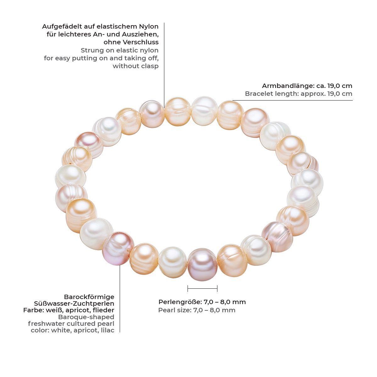 Valero Pearls Perlenarmband weiß, aus Süßwasser-Zuchtperlen günstig online kaufen