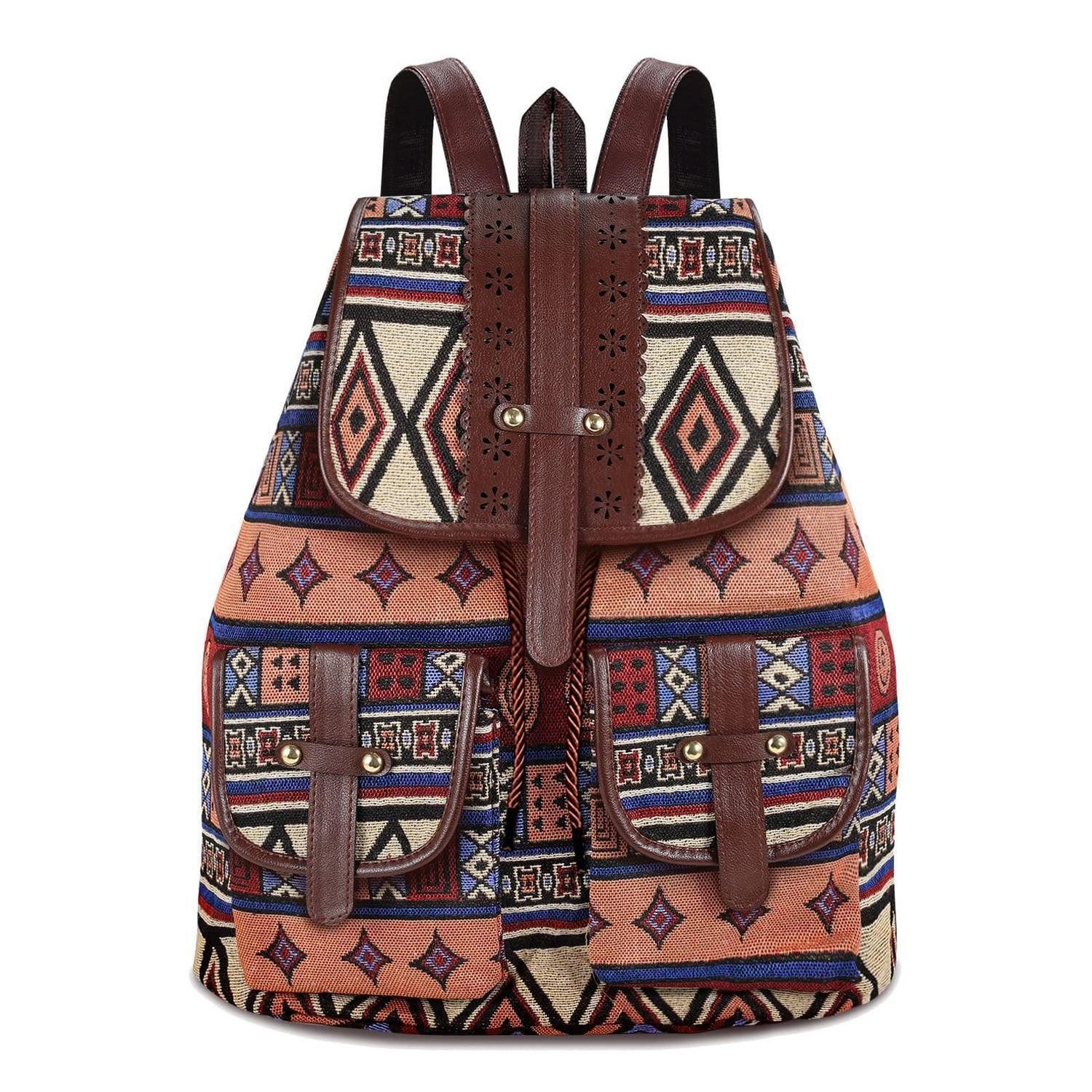 LuxusKollektion Tagesrucksack Rucksack Damen Bunt Hippie Freizeitrucksack Laptop