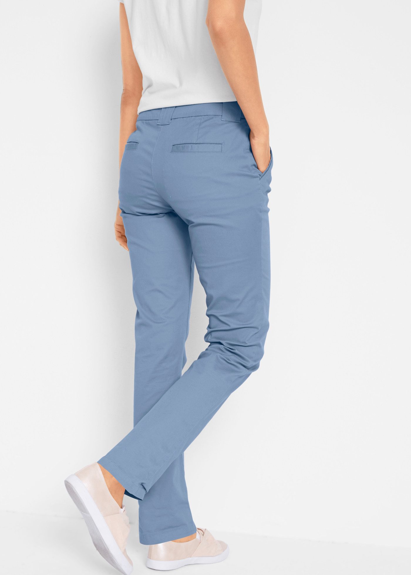 bonprix Chinohose schmale Form, mit Bundfalten und praktischen Taschen