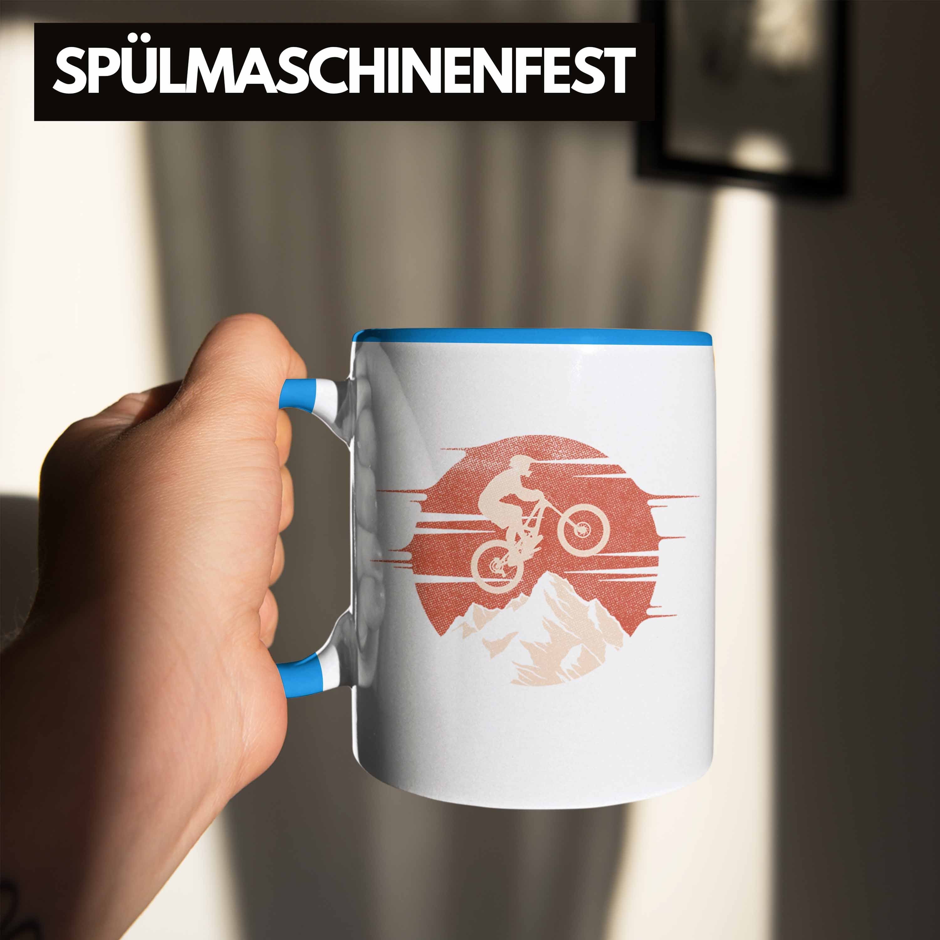 - Grafik Trendation Geschenk Tasse Blau Moutainbike Männer Kaffeetasse Geschenkidee Accessories Kinder Tasse MTB Trendation Mountainbiker