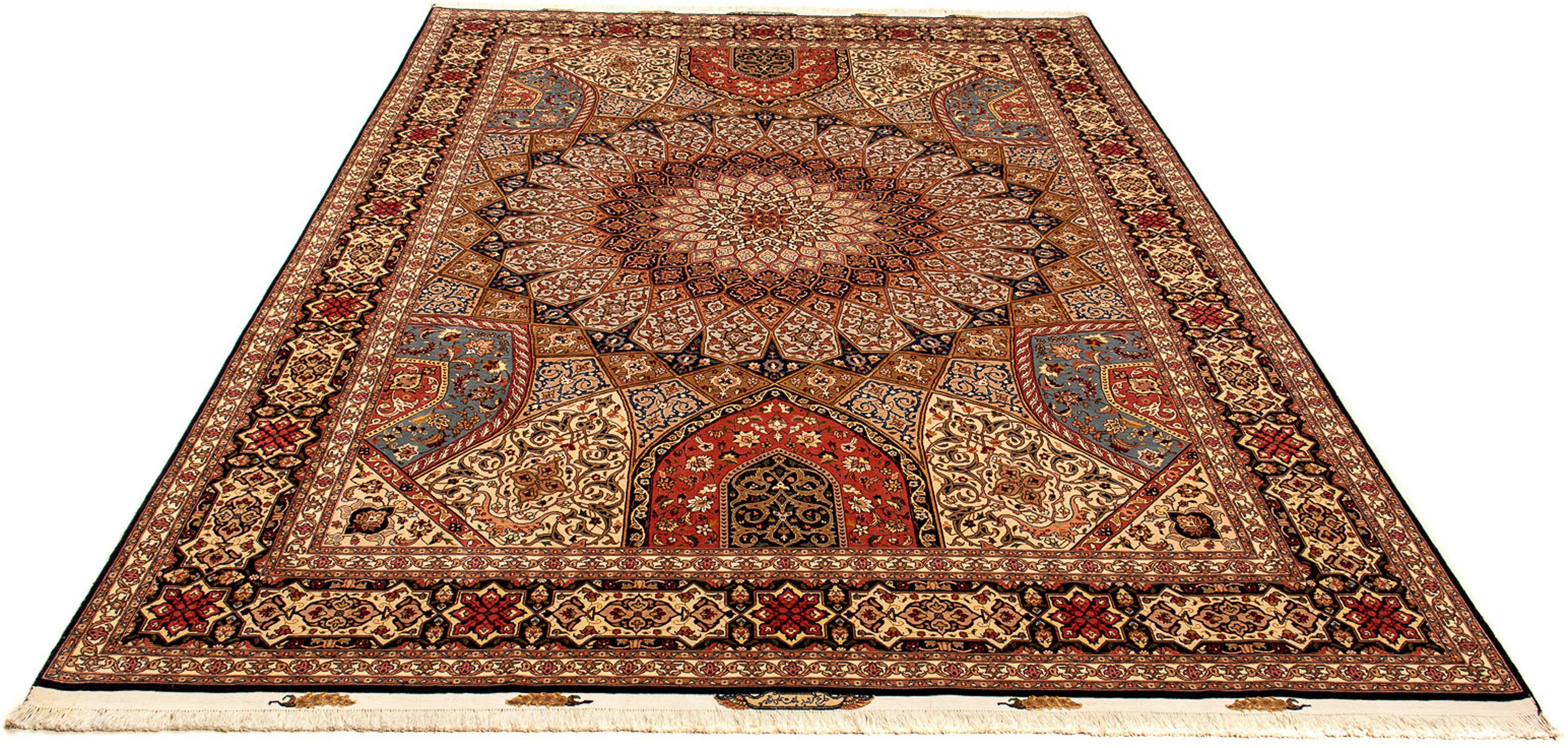 Orientteppich Perser - Täbriz - Royal - 352 x 252 cm - mehrfarbig, morgenland, rechteckig, Höhe: 7 mm, Wohnzimmer, Handgeknüpft, Einzelstück mit Zertifikat