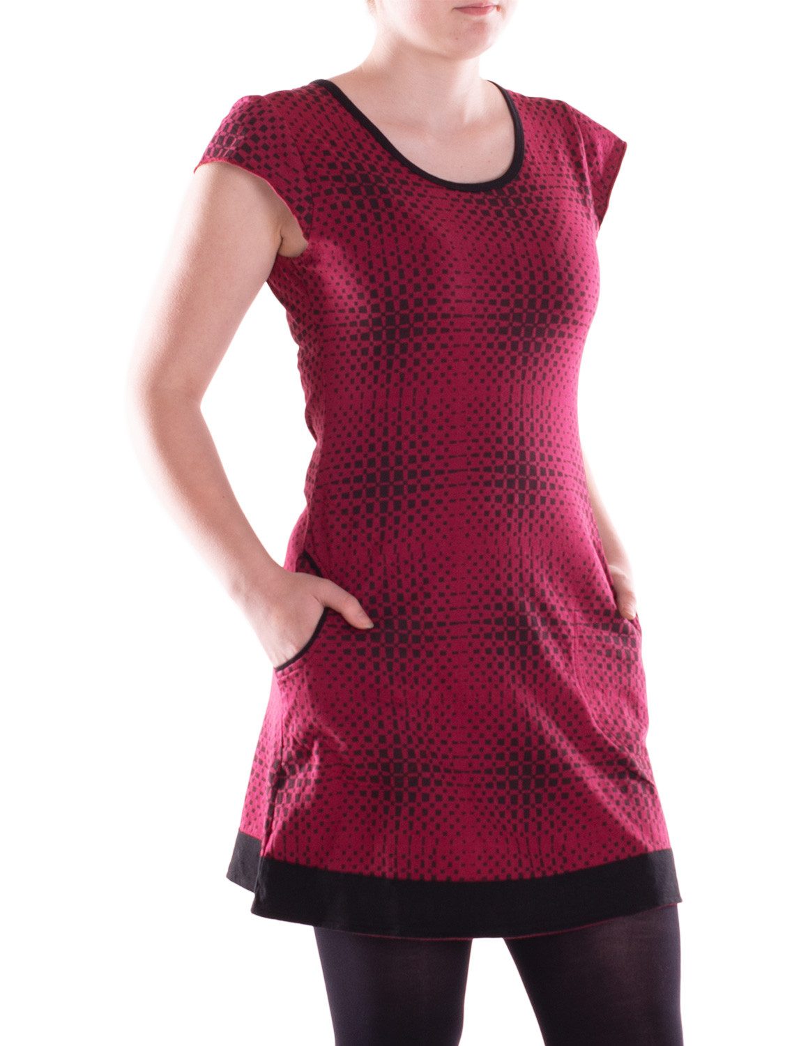 Sommerkleid Damen Mini-Kleid Baumwolle Casual A-Linie mit Taschen