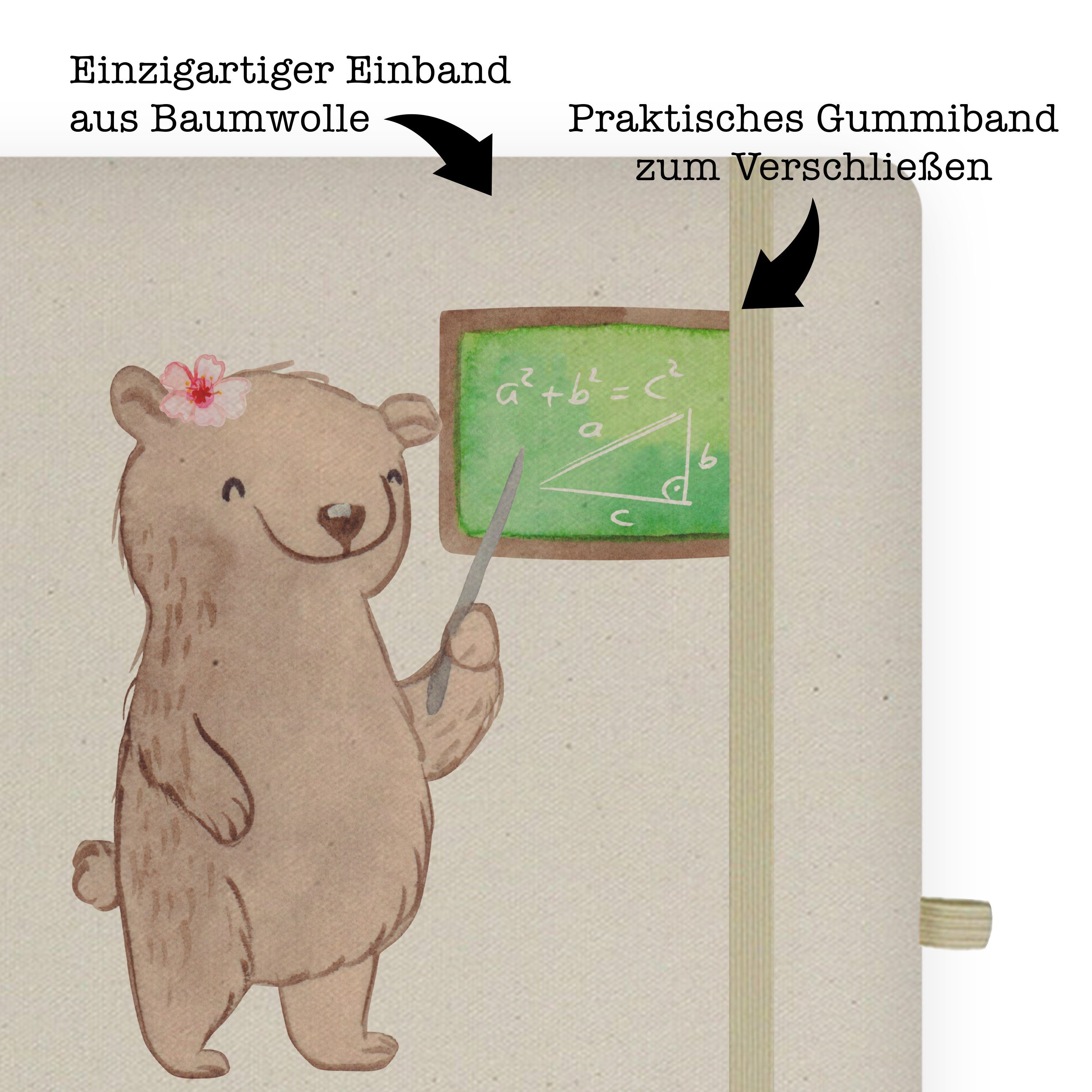 & Mr. Herz - Transparent Mrs. mit Panda Panda & Mr. Geschenk, - Schreibbuch, Notizbuch Mathematiklehrerin Ma Mrs.