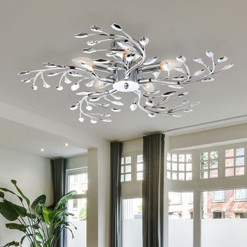 Globo LED Deckenleuchte, Leuchtmittel inklusive, Warmweiß, LED Decken Lampe Wohn Zimmer Beleuchtung Blüten Blätter