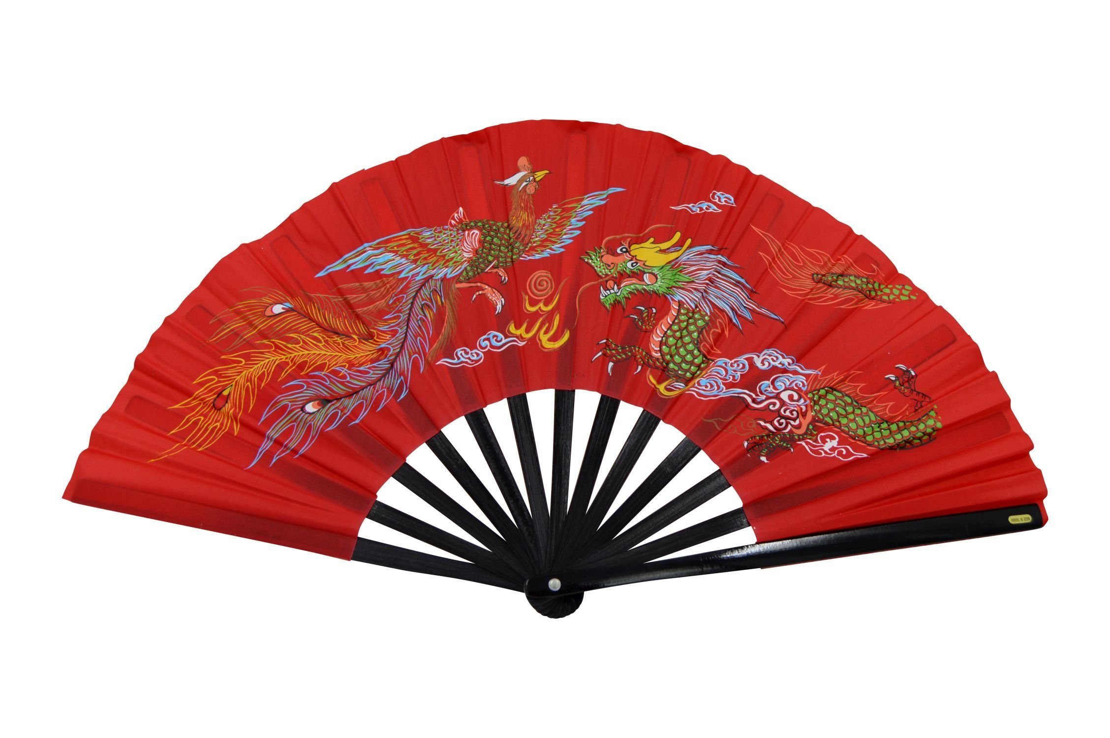 BAY-Sports Handfächer Chinesischer Fächer Bambusholz KUNG FU TAI CHI Deko Wandfächer Wushu, (Original), Edle Ausführung - 62 cm