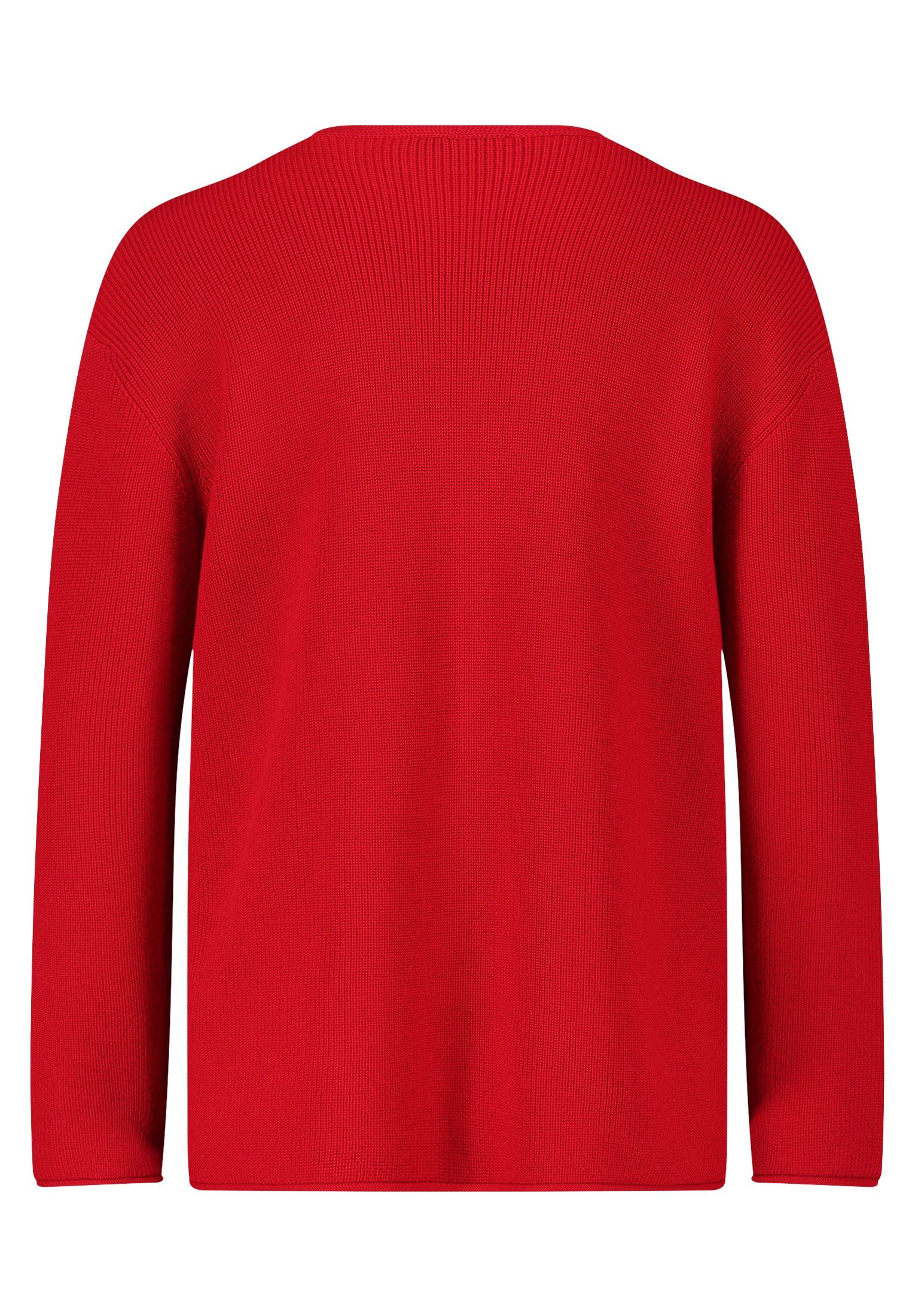 mit Betty Strickdetails Rot Strick (1-tlg) Strickpullover Barclay