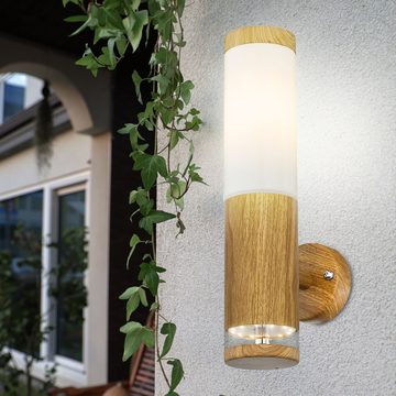 etc-shop Außen-Wandleuchte, Leuchtmittel nicht inklusive, Wandleuchte Aussen Edelstahl LED Außenlampe Balkon Aussenleuchte Wand