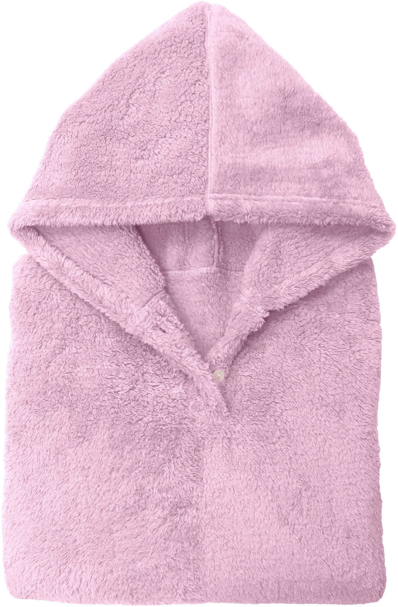 Castell - Markenbettwäsche Badeponcho Polar Bear, Kurzform, Kunstfaser, Kapuze, Knöpfe, Sherpa Teddy Fleece Hoodie, Kuschelhoodie, Kuscheldecke, weich+wärmend