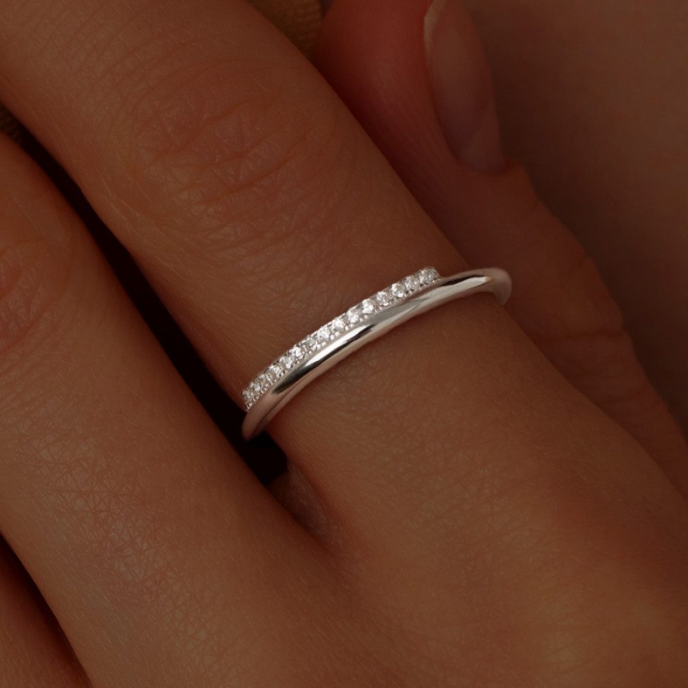 Secretforyou Fingerring 925 Silber Ring Fingerring Zirkonia Damenring Geschenk Echtschmuck, 925 Sterling Silber
