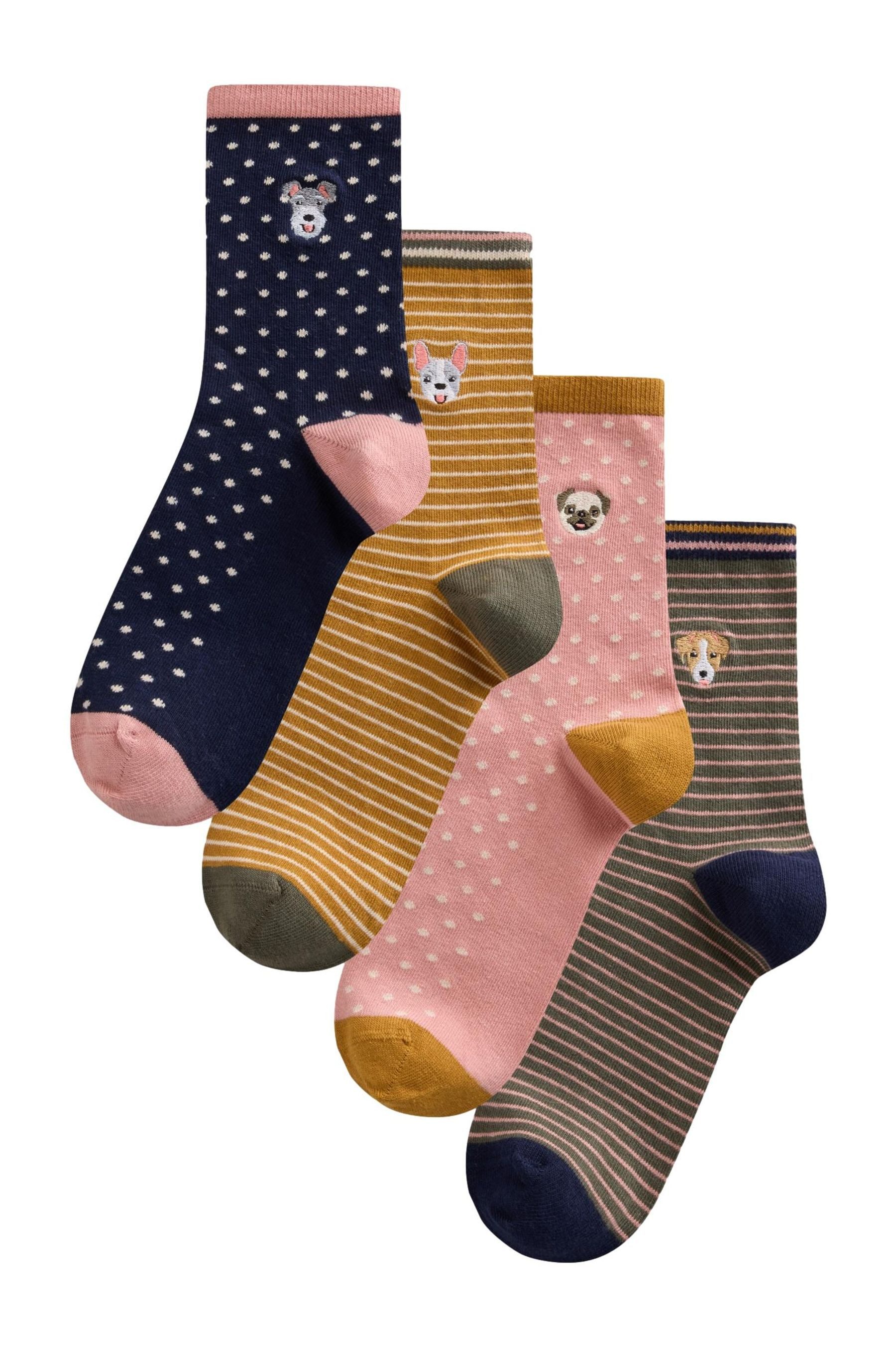 Next Kurzsocken 4er-Pack Söckchen mit Streifen und Stickerei (4-Paar)