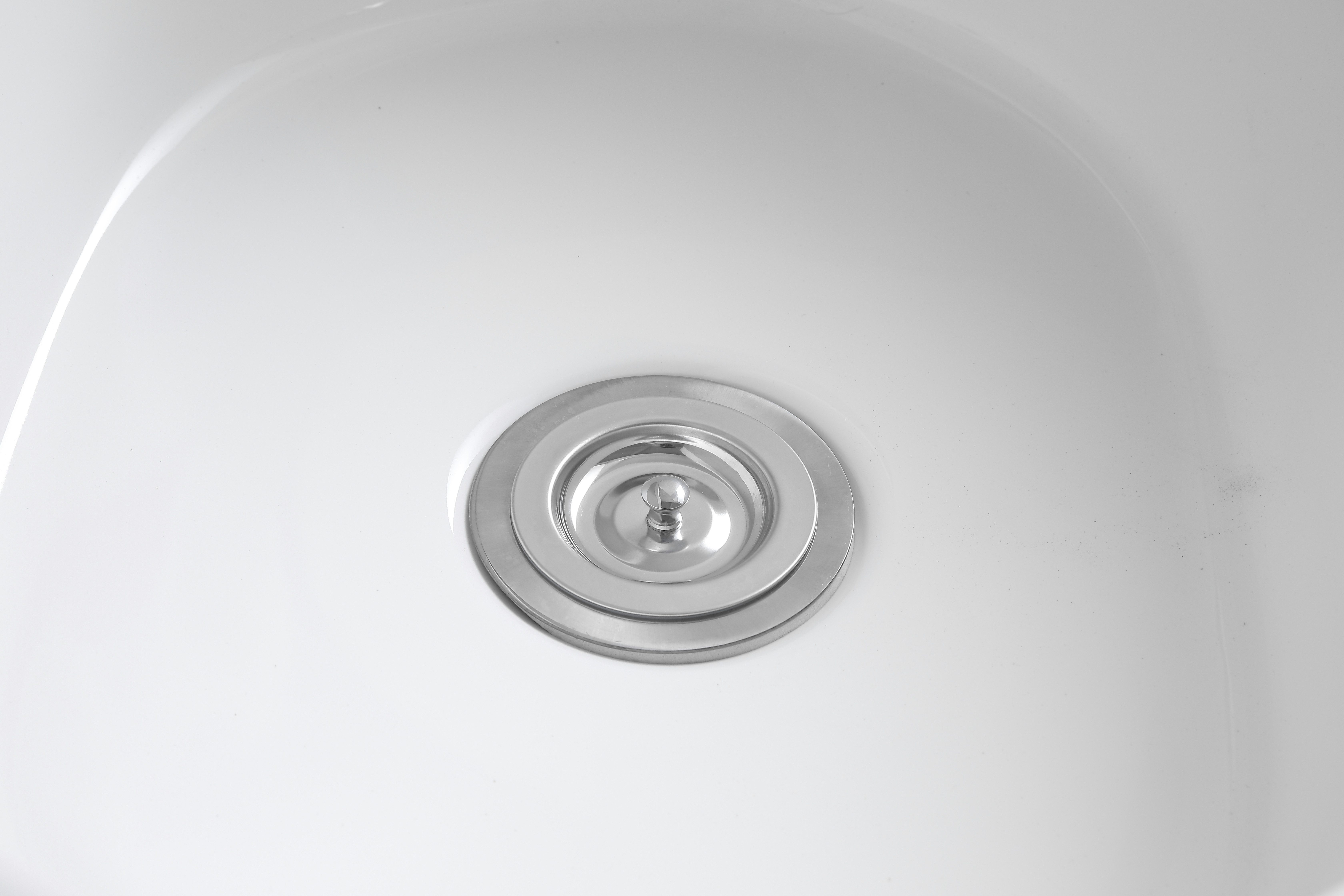 welltime Küchenspüle Föhr, oval, 60/47 cm, Easy Clean Beschichtung, (inklusive Ab- und Überlaufgarnitur), hochwertige Keramik