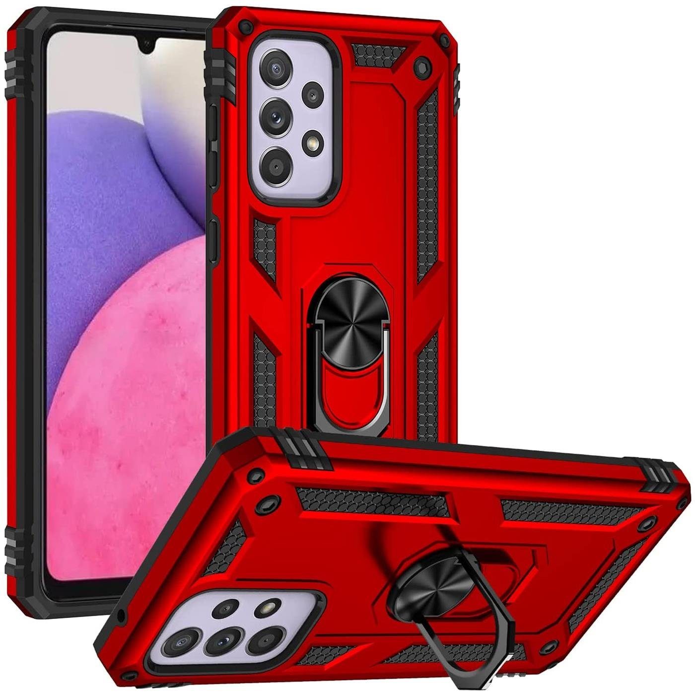 CoolGadget Handyhülle Armor Shield Case für Samsung Galaxy A33 5G 6,4 Zoll, Outdoor Cover mit Magnet Ringhalterung Handy Hülle für Samsung A33 5G