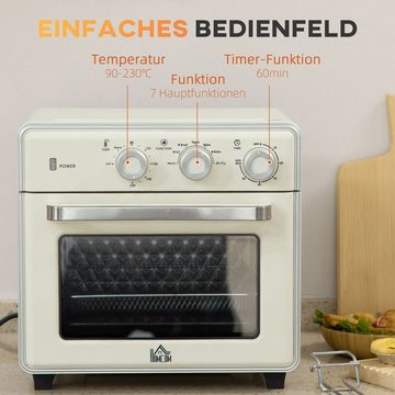 HOMCOM Minibackofen 5-in 1 Mini Ofen, 20 L Fassungsvermögen, 1400W, mit Drehspieß