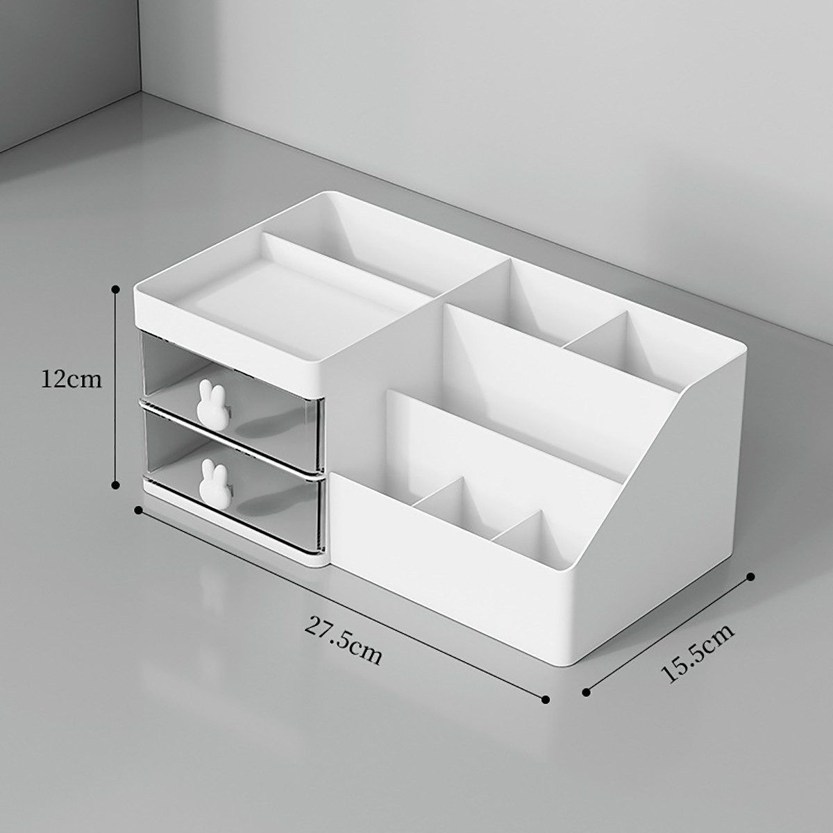 FOUORTUNATE-BEE Organizer Schreibtisch-Organizer mit Schubladen Make-up-Organizer (Schreibwaren-Organizer, vielseitige Fächer, für Schreibtisch-Organisation, Make-up, Bürobedarf), und Schreibtischzubehör, für Dresser, Schlafzimmer, Badezimmer