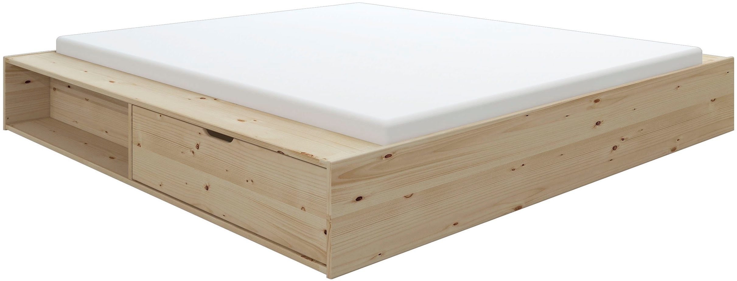 Home affaire Stauraumbett "Erno, Massivholzbett, Futonbett, 275KG belastbar günstig online kaufen
