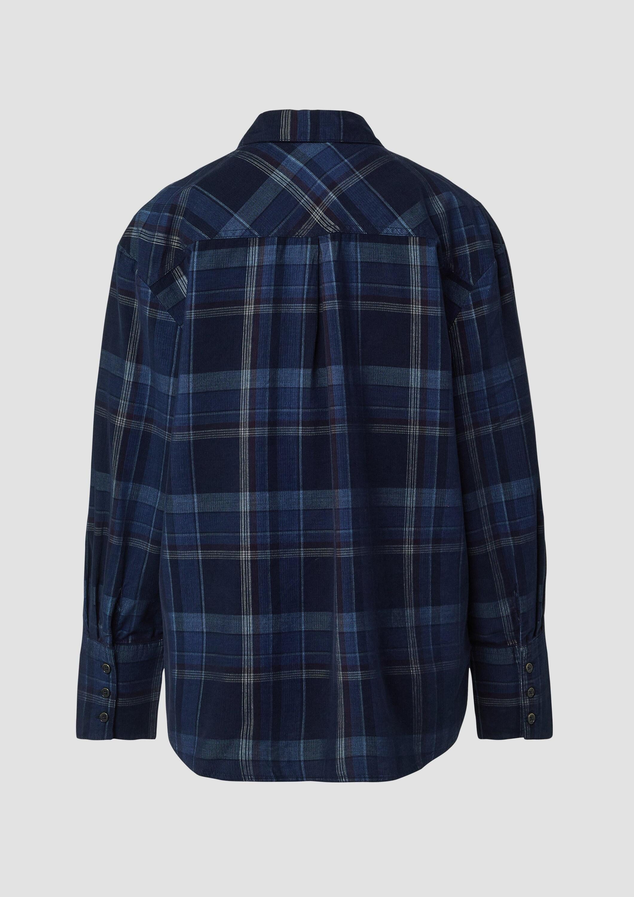 s.Oliver Langarmbluse Bluse Karierte Feincord-Bluse im günstig online kaufen